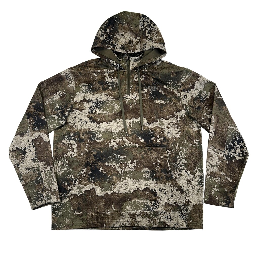 RedHead Hoodie Mens Large Strata Camo 1/2 Zip Fleece Lined Pullover Hunting